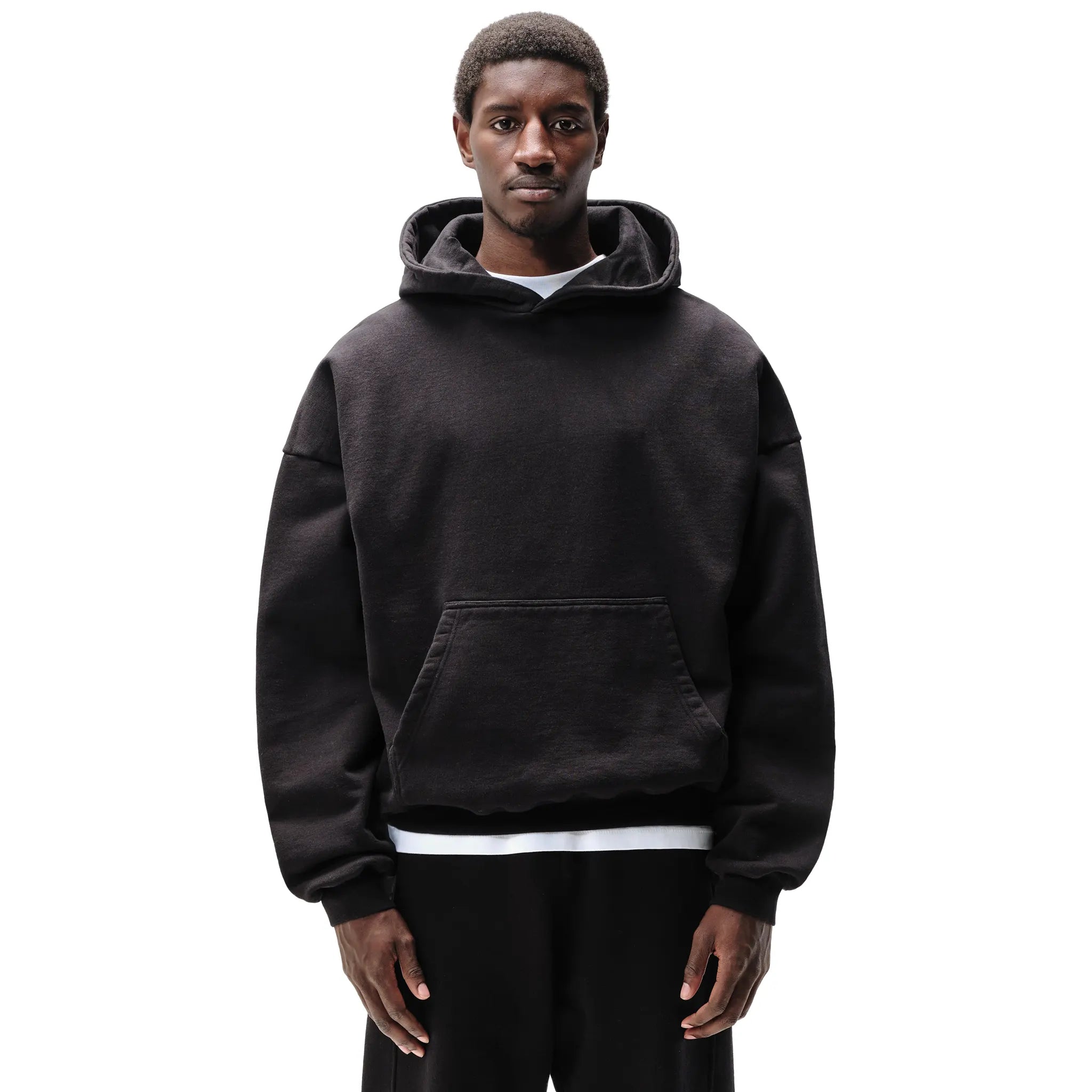 Front View of Summit Heavyweight Black Hoodie 13561424